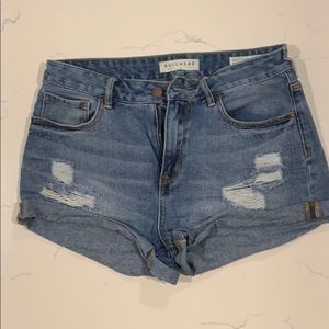 high-waisted jean shorts